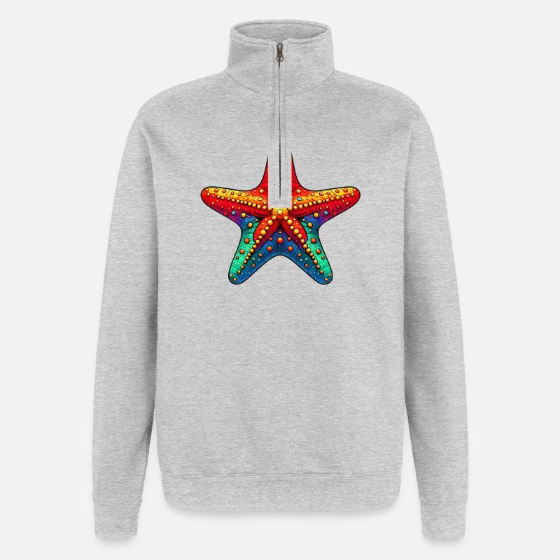 Seestern - Quarter-Zip-Sweatshirt - Grau meliert