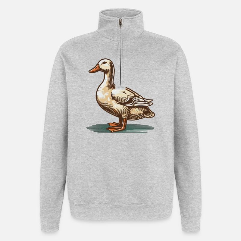 Canard - Sweat à zip 1/4 - gris chiné