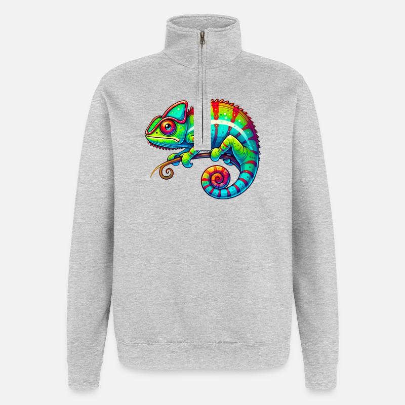 Chamäleon - Quarter-Zip-Sweatshirt - Grau meliert