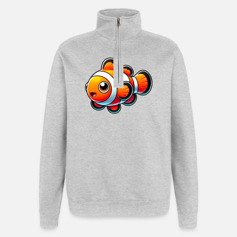 Clownfisch - Quarter-Zip-Sweatshirt - Grau meliert