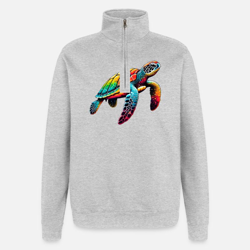 Schildkröte - Quarter-Zip-Sweatshirt - Grau meliert