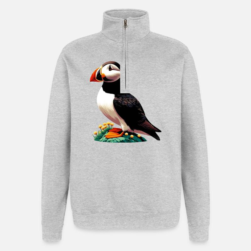 Papageitaucher - Quarter-Zip-Sweatshirt - Grau meliert