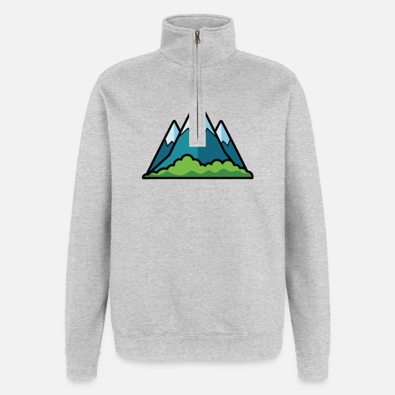 Gebirge - Quarter-Zip-Sweatshirt - Grau meliert