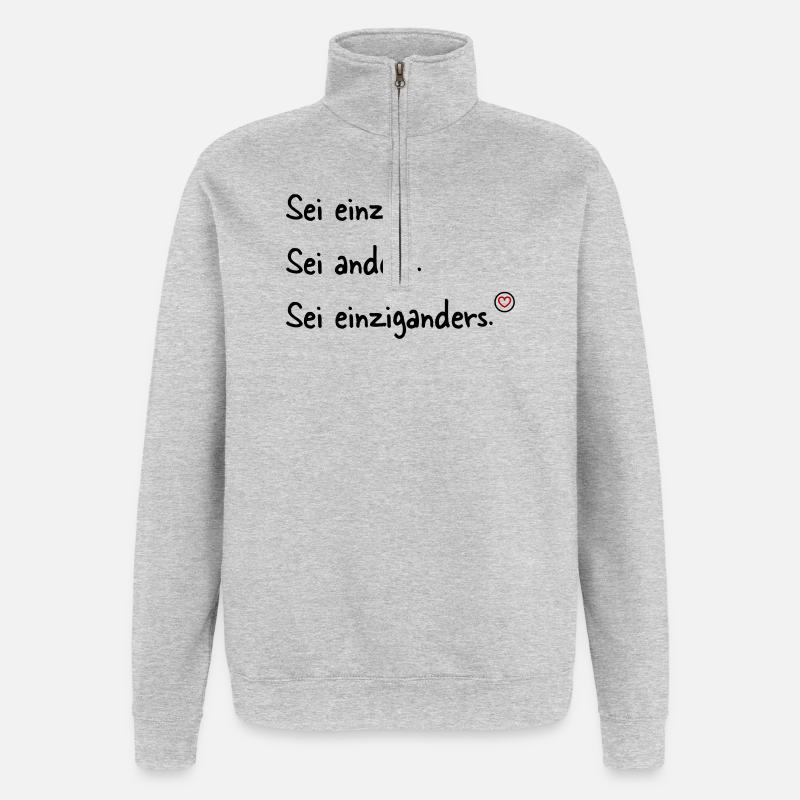Sei einziganders - Quarter-Zip-Sweatshirt - Grau meliert