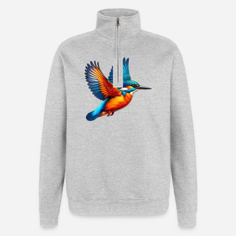 Eisvogel - Quarter-Zip-Sweatshirt - Grau meliert