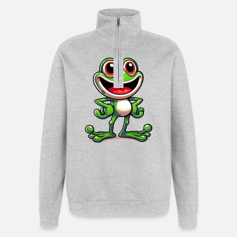 Frosch - Quarter-Zip-Sweatshirt - Grau meliert