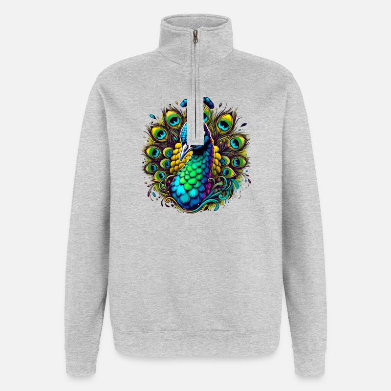 Paon - Sweat à zip 1/4 - gris chiné