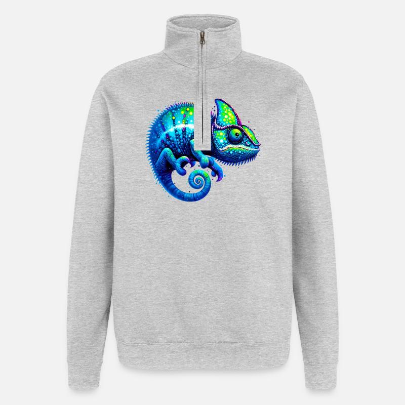 Chamäleon - Quarter-Zip-Sweatshirt - Grau meliert