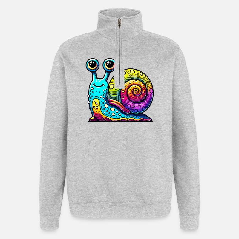 Schnecke - Quarter-Zip-Sweatshirt - Grau meliert