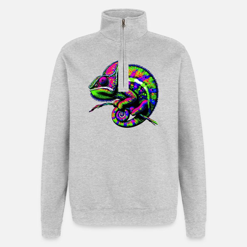 Chamäleon - Quarter-Zip-Sweatshirt - Grau meliert