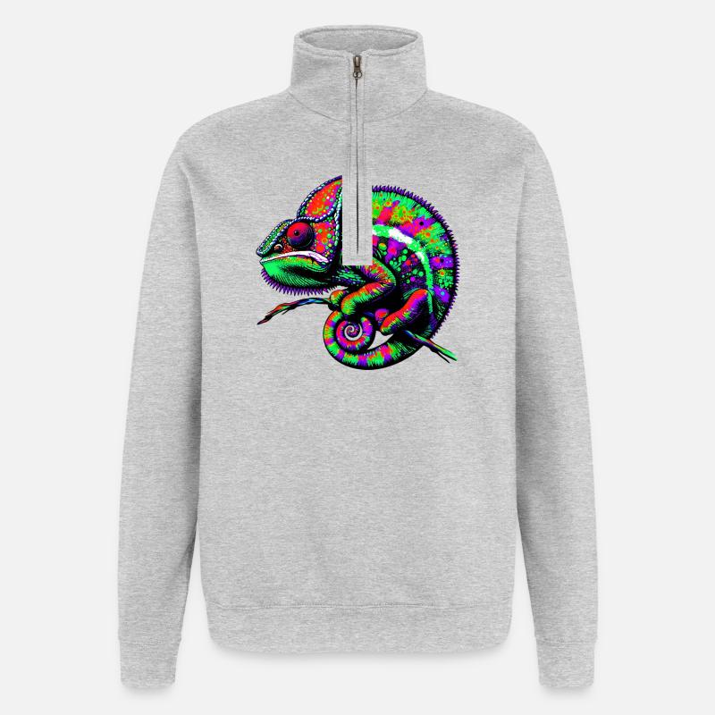 Chamäleon - Quarter-Zip-Sweatshirt - Grau meliert