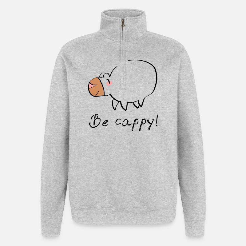 Don't worry - be cappy - Quarter-Zip Sweatshirt - heather grey