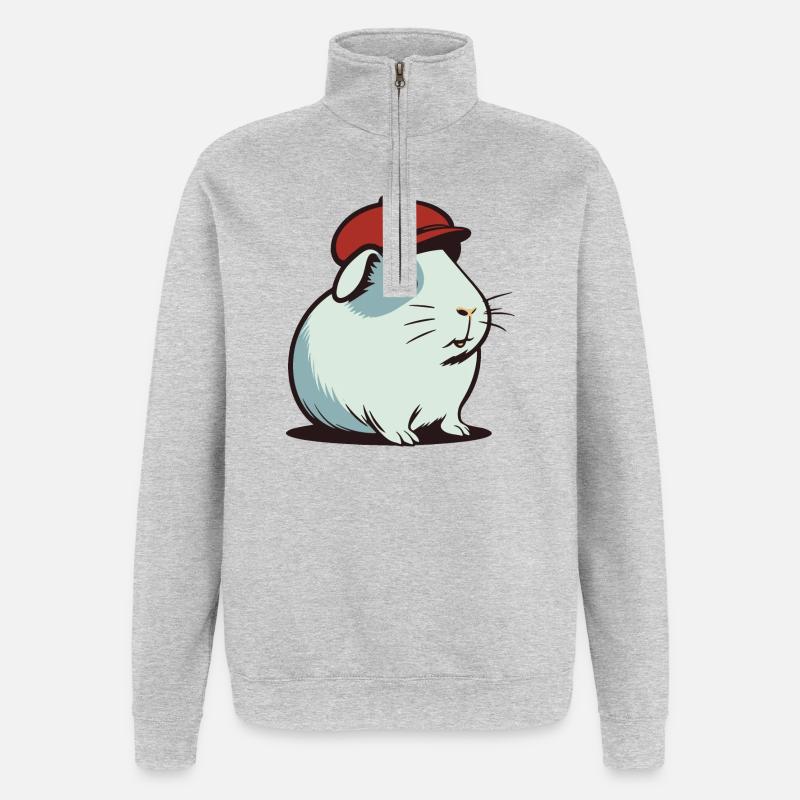 Cobaye - Sweat à zip 1/4 - gris chiné