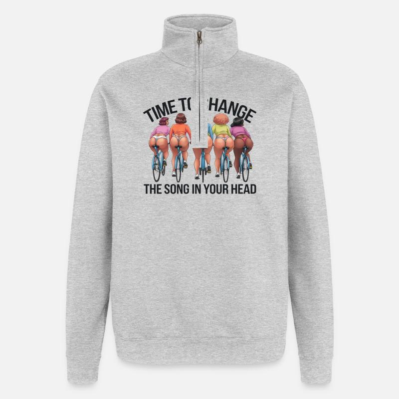 Reines du cyclisme - Sweat à zip 1/4 - gris chiné