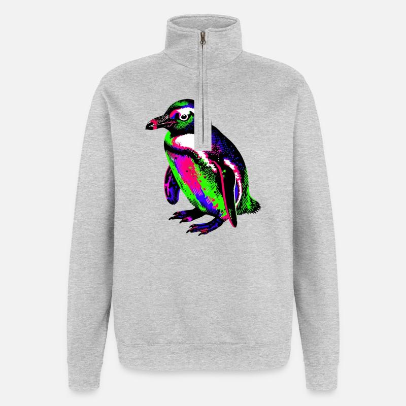 Pinguin - Quarter-Zip-Sweatshirt - Grau meliert