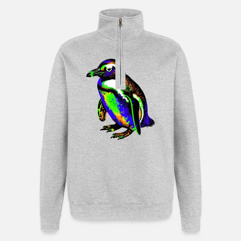 Pinguin - Quarter-Zip-Sweatshirt - Grau meliert