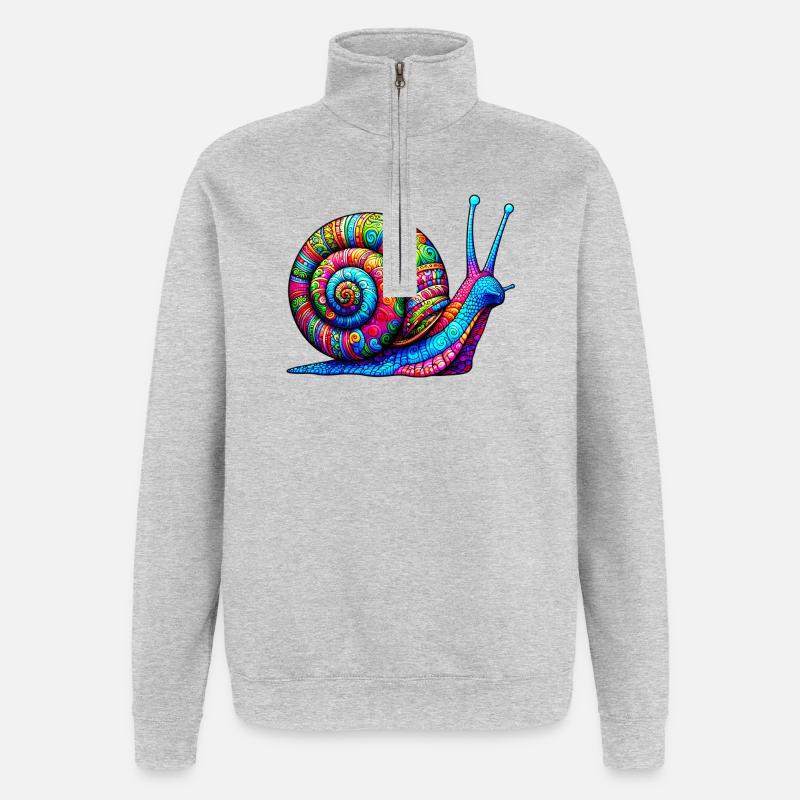 Snail - Quarter-Zip Sweatshirt - heather grey