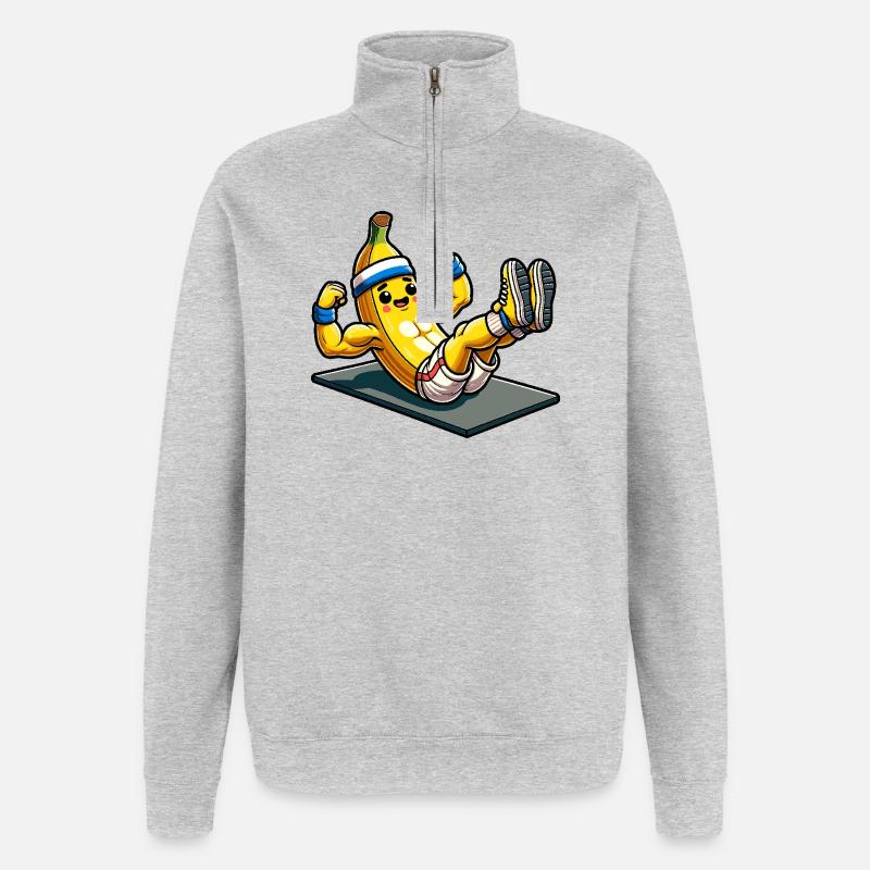 Défiez vos limites Bodybuilder Abdos - Sweat à zip 1/4 - gris chiné