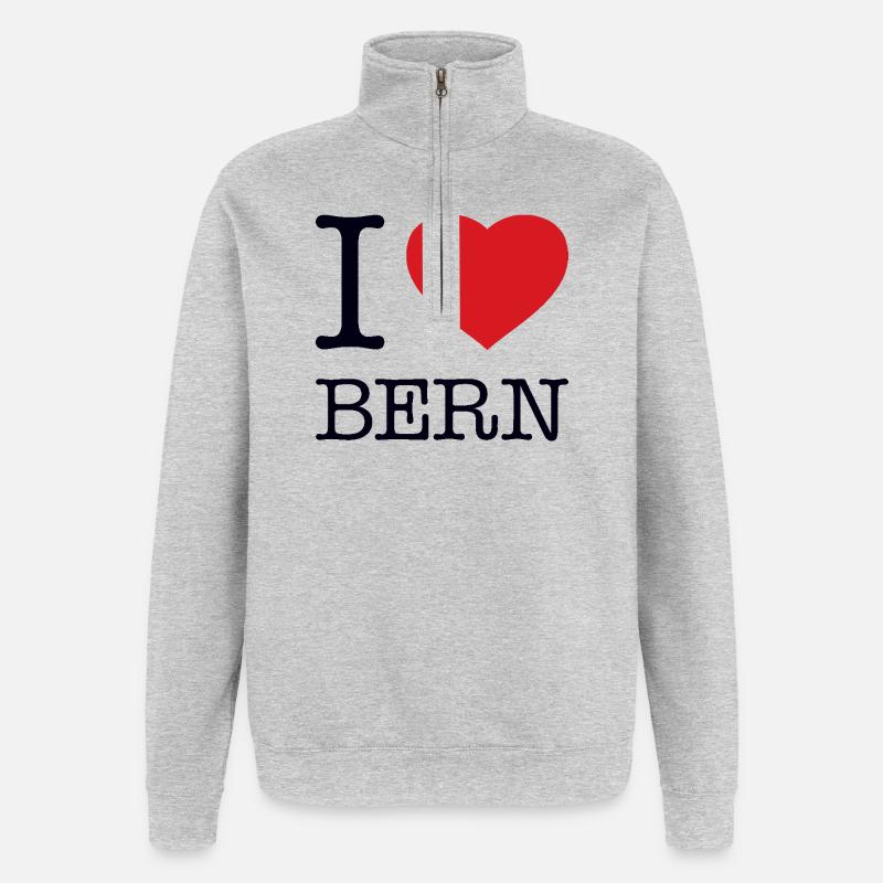 J’ADORE BERNE - Sweat à zip 1/4 - gris chiné