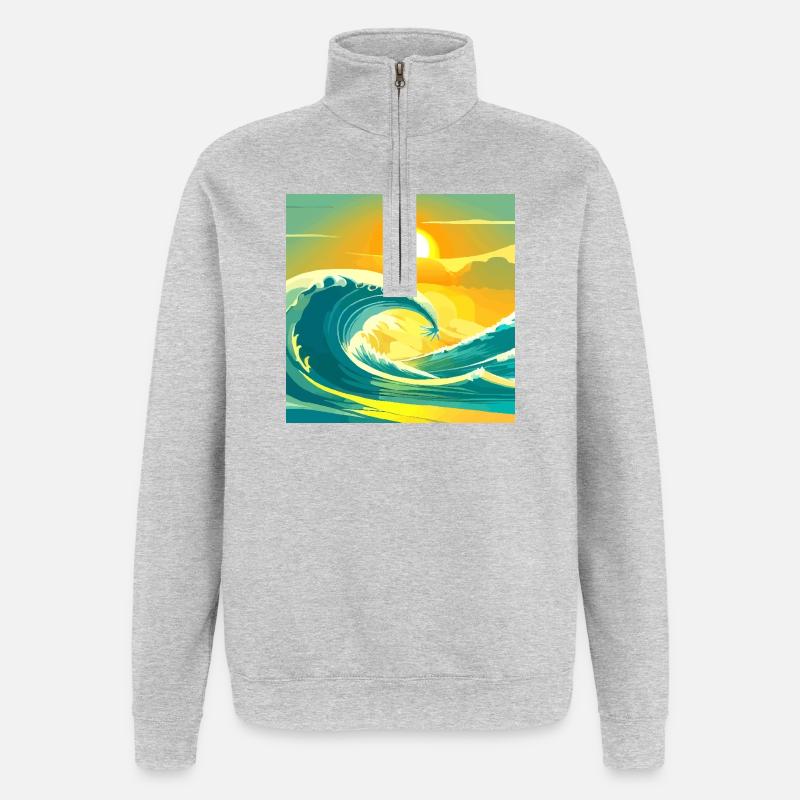 Sea Sun - Quarter-Zip-Sweatshirt - Grau meliert