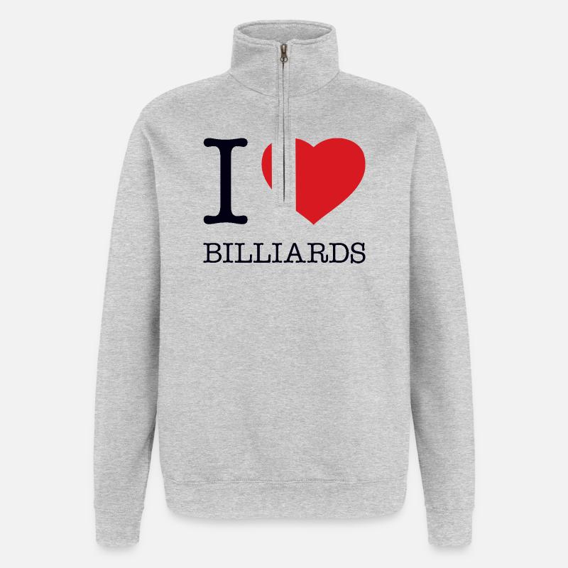 J’ADORE LE BILLARD Billard - Sweat à zip 1/4 - gris chiné