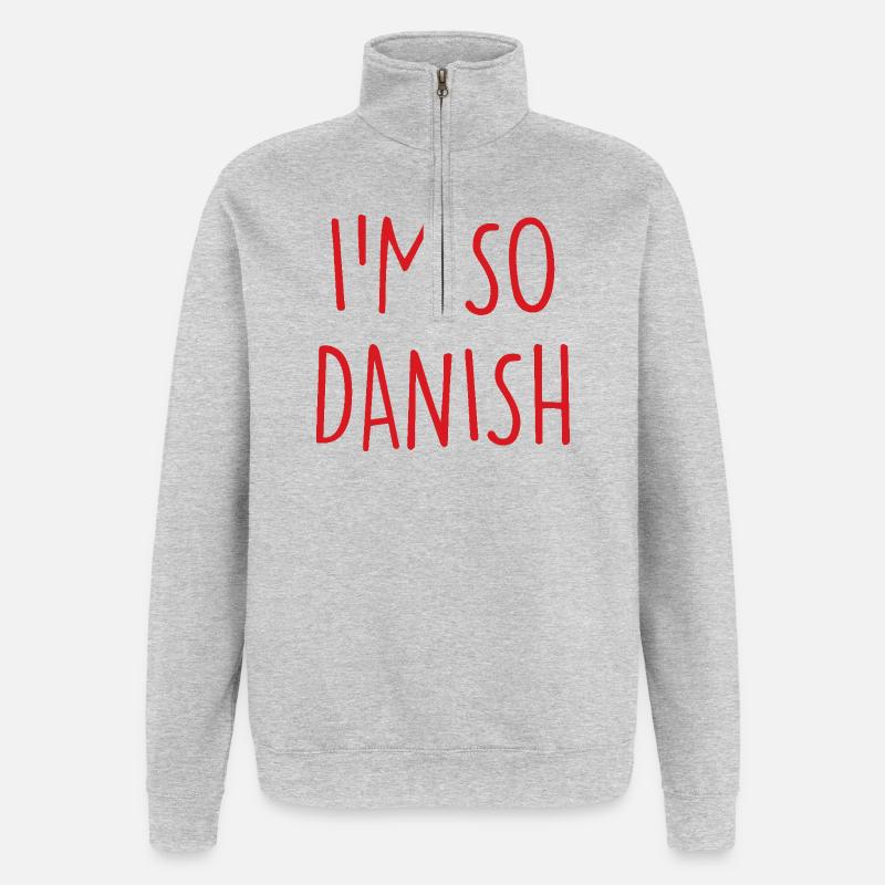I'M SO DANISH Denmark Dänemark - Quarter-Zip Sweatshirt - heather grey
