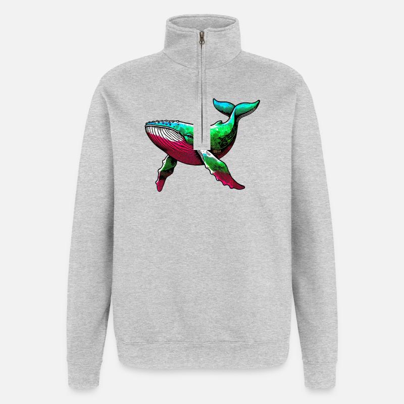 Wal - Quarter-Zip-Sweatshirt - Grau meliert