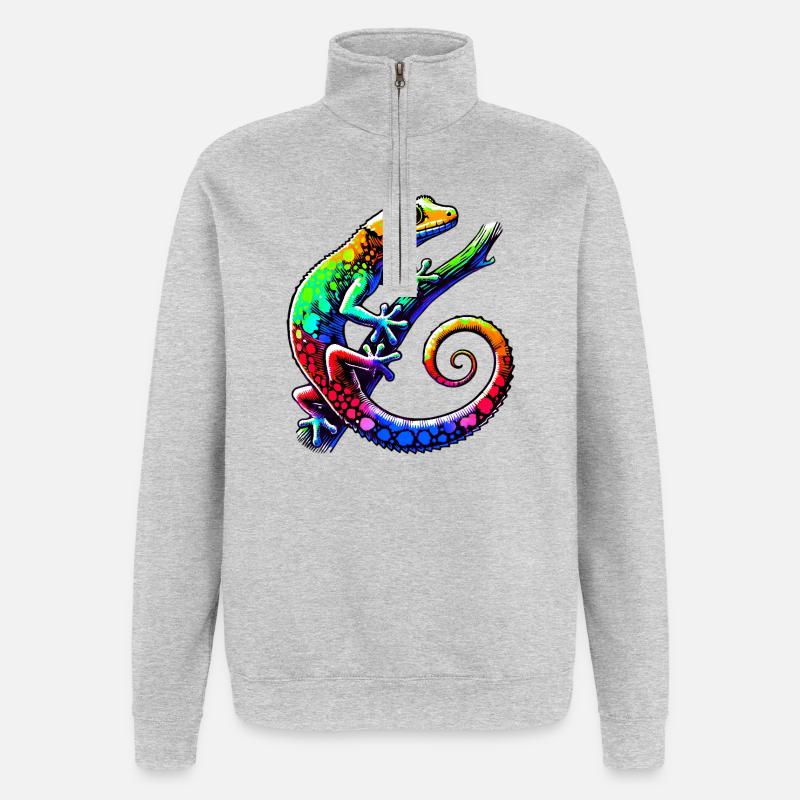 Gecko - Quarter-Zip Sweatshirt - heather grey