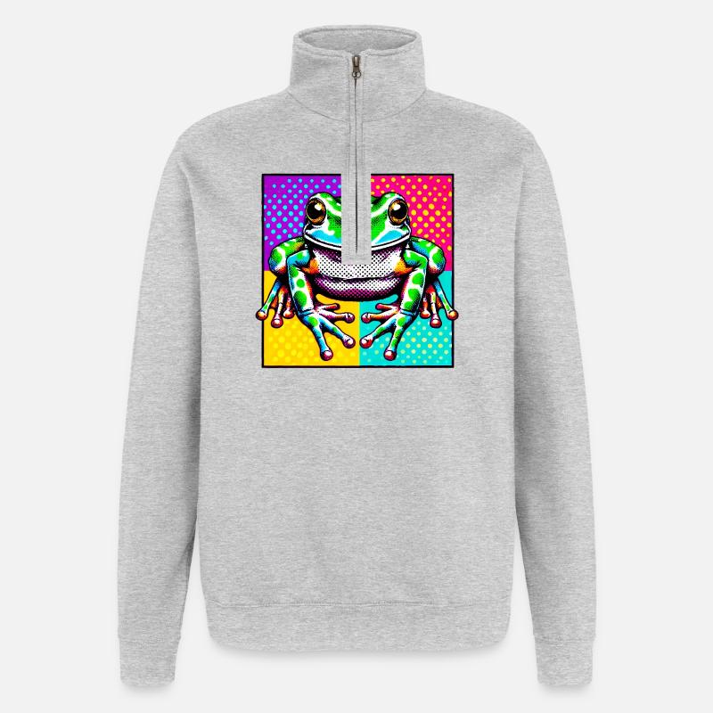 Frosch - Quarter-Zip-Sweatshirt - Grau meliert