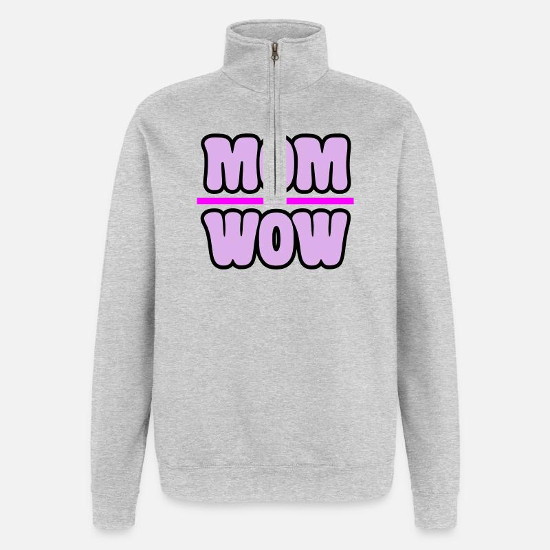 Mama - Quarter-Zip-Sweatshirt - Grau meliert