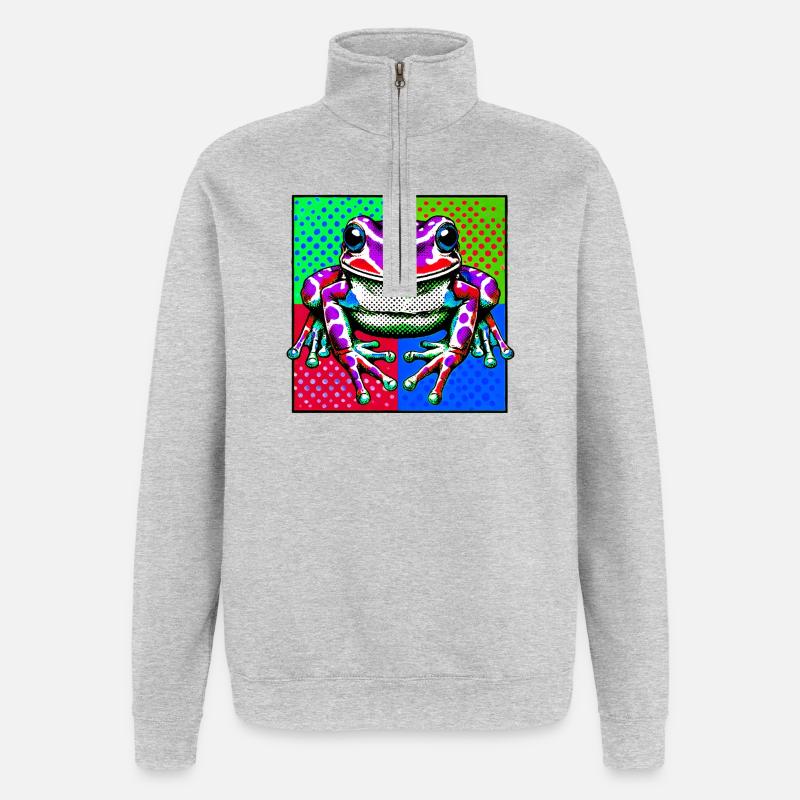 Frosch - Quarter-Zip-Sweatshirt - Grau meliert