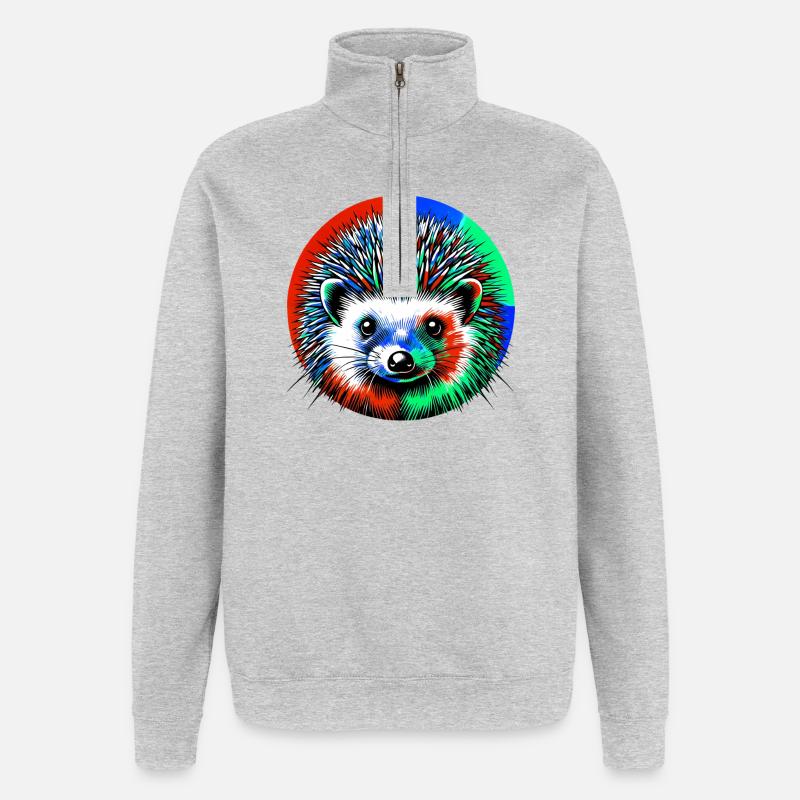 Igel - Quarter-Zip-Sweatshirt - Grau meliert