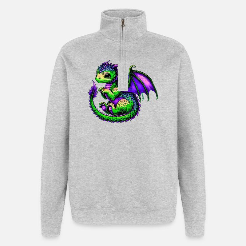 Dragon - Sweat à zip 1/4 - gris chiné