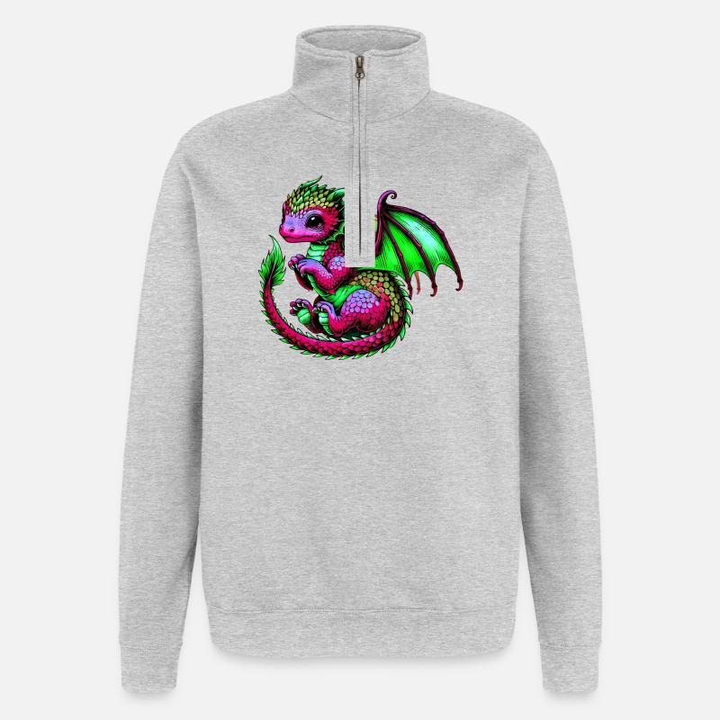 Dragon - Sweat à zip 1/4 - gris chiné