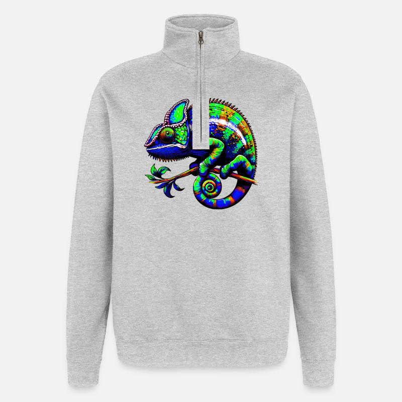 Chamäleon - Quarter-Zip-Sweatshirt - Grau meliert
