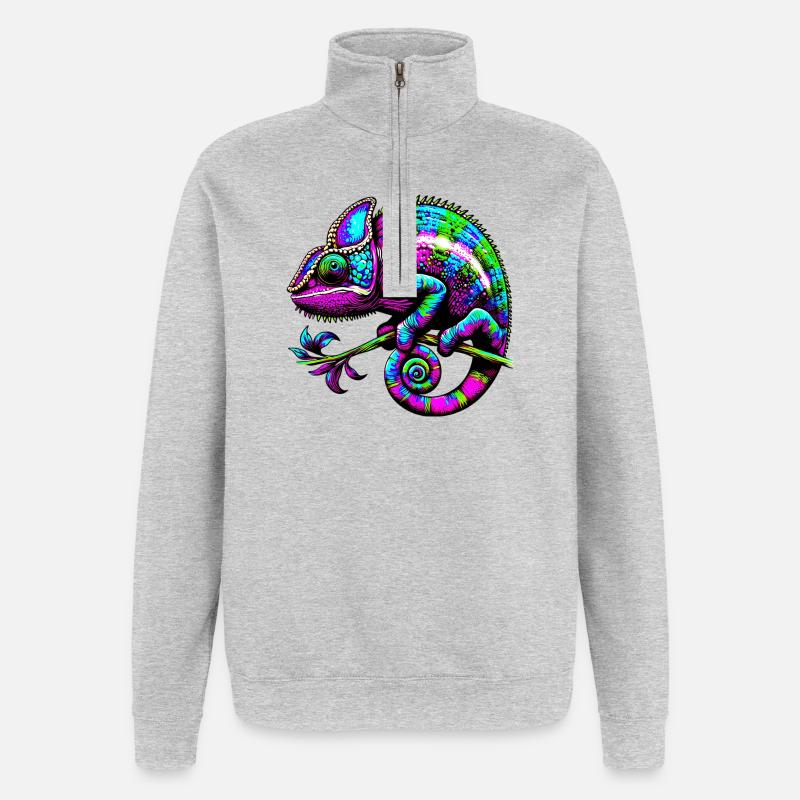 Chamäleon - Quarter-Zip-Sweatshirt - Grau meliert