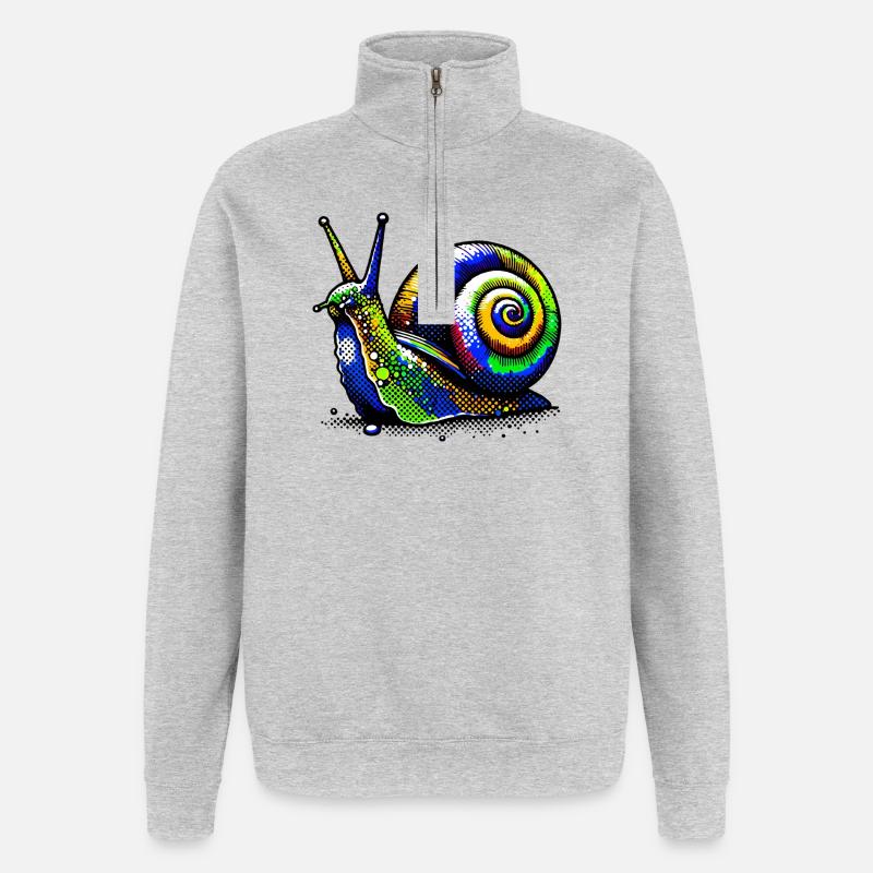 Schnecke - Quarter-Zip-Sweatshirt - Grau meliert