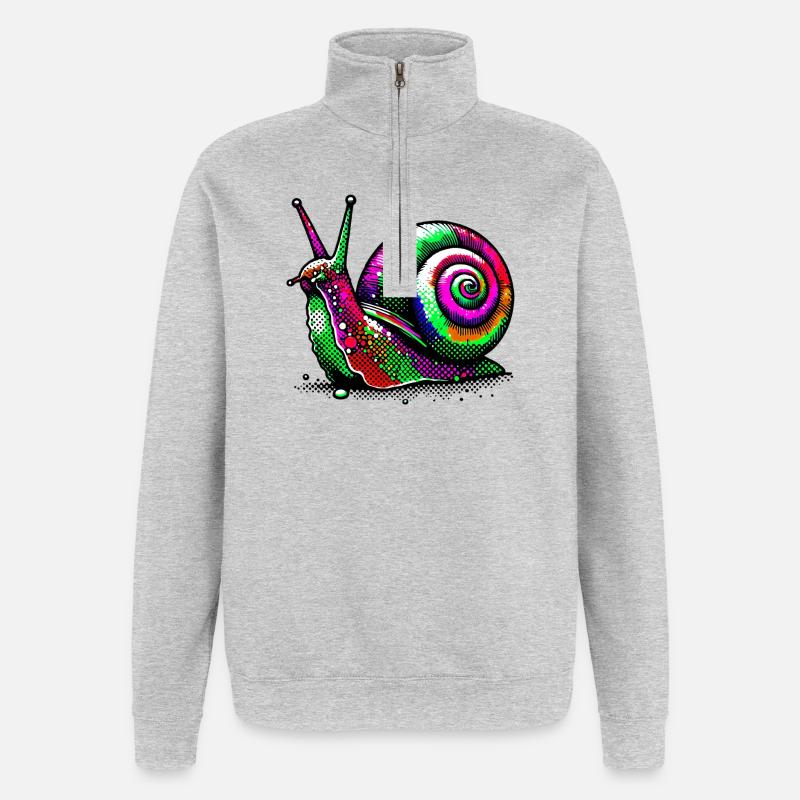 Schnecke - Quarter-Zip-Sweatshirt - Grau meliert