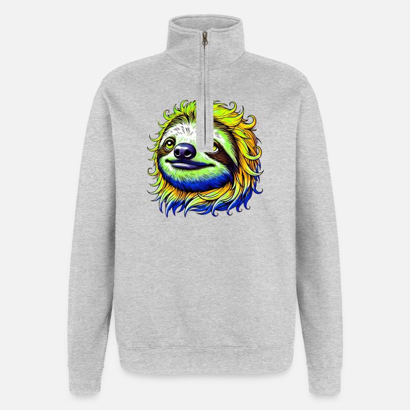 Dovendyr - Sweatshirt med 1/4 lynlås - grå meleret