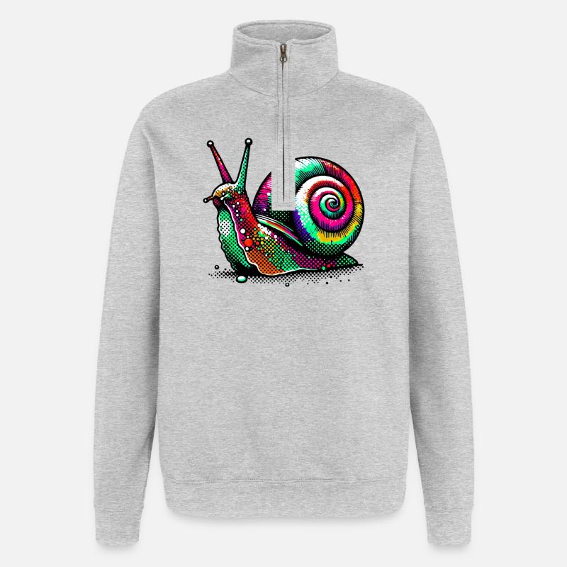 Schnecke - Quarter-Zip-Sweatshirt - Grau meliert