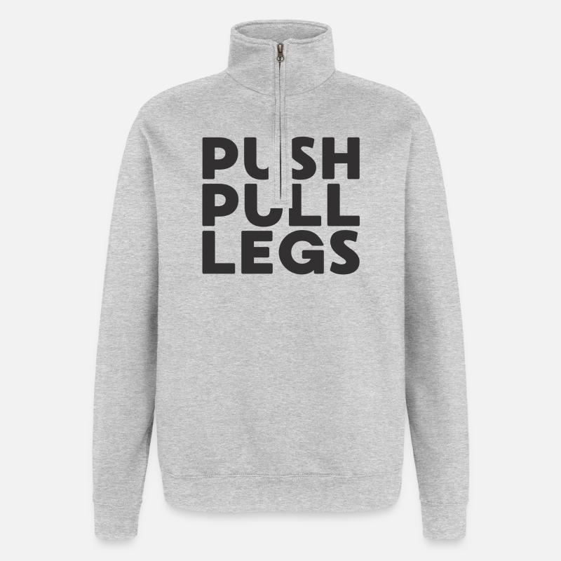 Push Pull Beine Repeat Trainingssplit - Quarter-Zip-Sweatshirt - Grau meliert