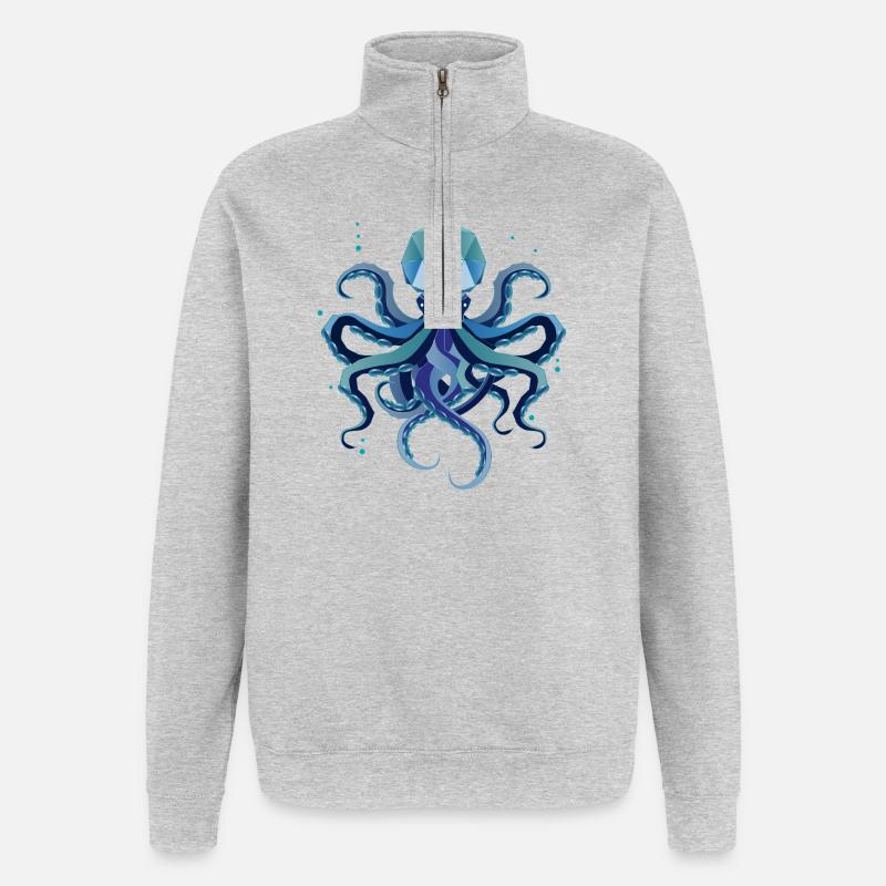 Squid – Mystical deep-sea creature - Quarter-Zip Sweatshirt - heather grey