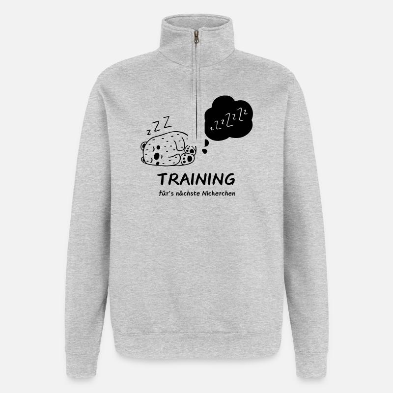 Training for naps - Quarter-Zip Sweatshirt - heather grey