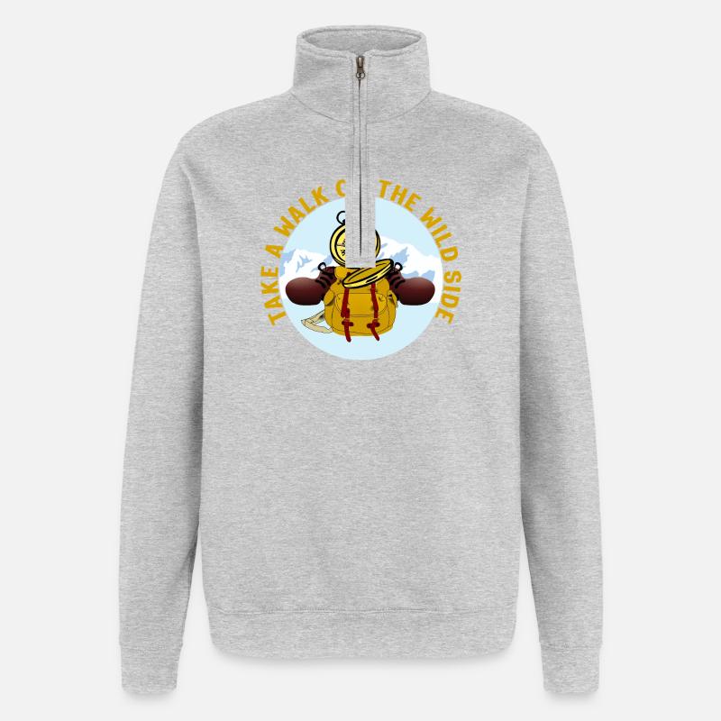 Into the great outdoors - Quarter-Zip Sweatshirt - heather grey