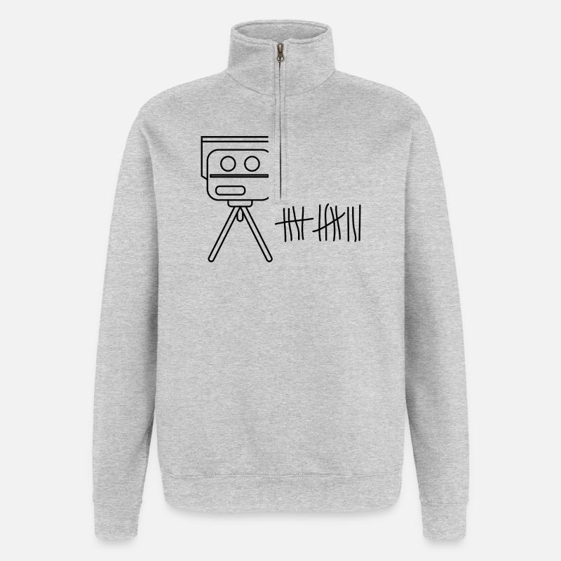 Piège à vitesse - Sweat à zip 1/4 - gris chiné