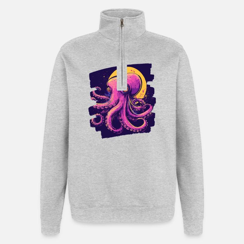 Octopus Octopus - Quarter-Zip Sweatshirt - heather grey
