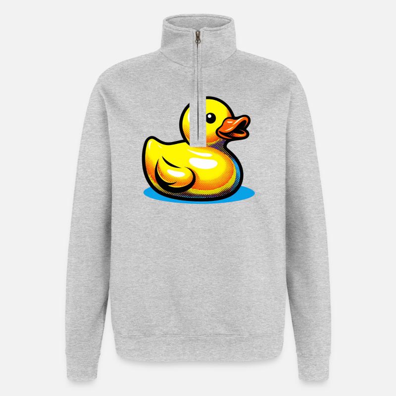 Caneton Canard Canard Canard - Sweat à zip 1/4 - gris chiné