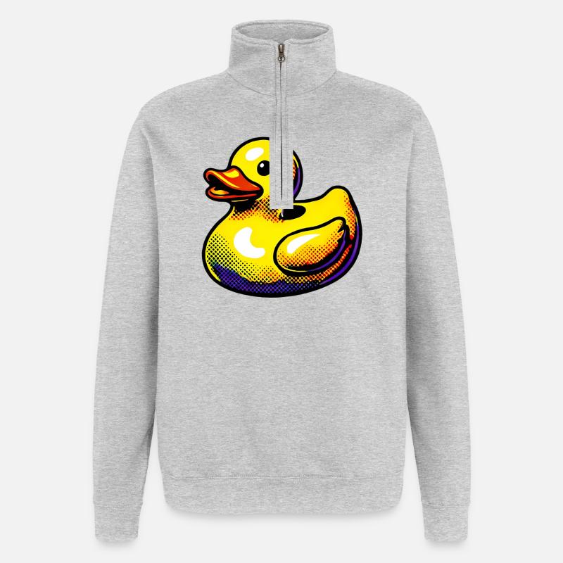 Duckling Duck Duck Duck - Quarter-Zip Sweatshirt - heather grey