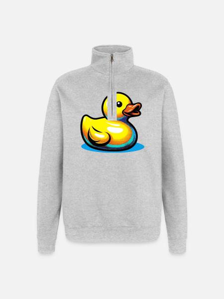 Duckling Duck Duck Duck - Quarter-Zip Sweatshirt - heather grey