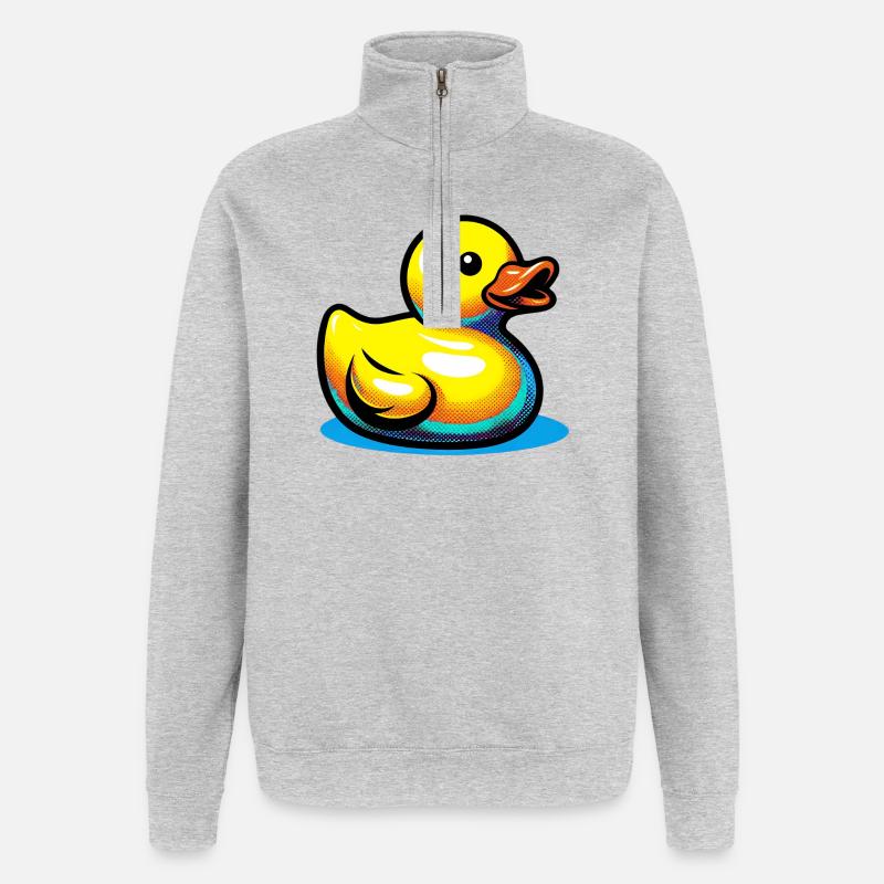 Duckling Duck Duck Duck - Quarter-Zip Sweatshirt - heather grey